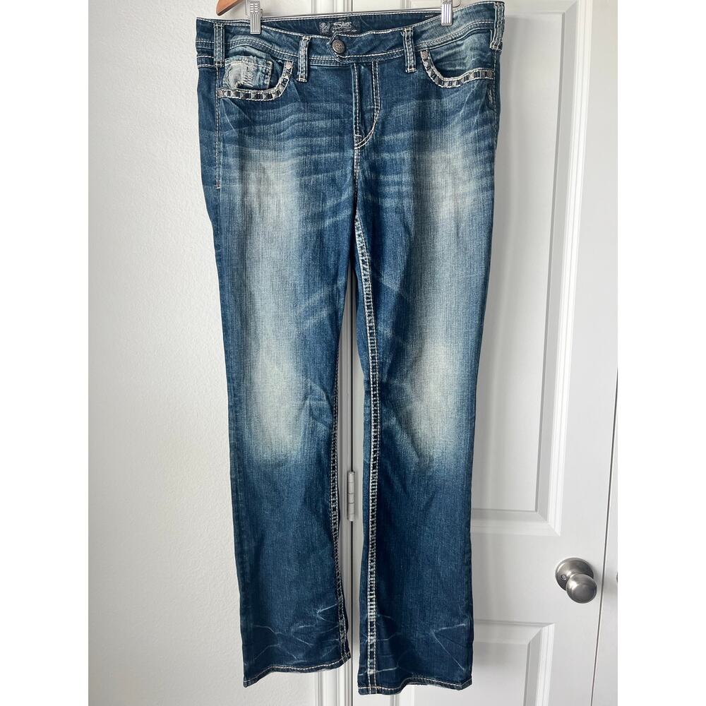 Silver Jeans Tuesday Mid Baby Bootcut Acid Wash Sz16/33L